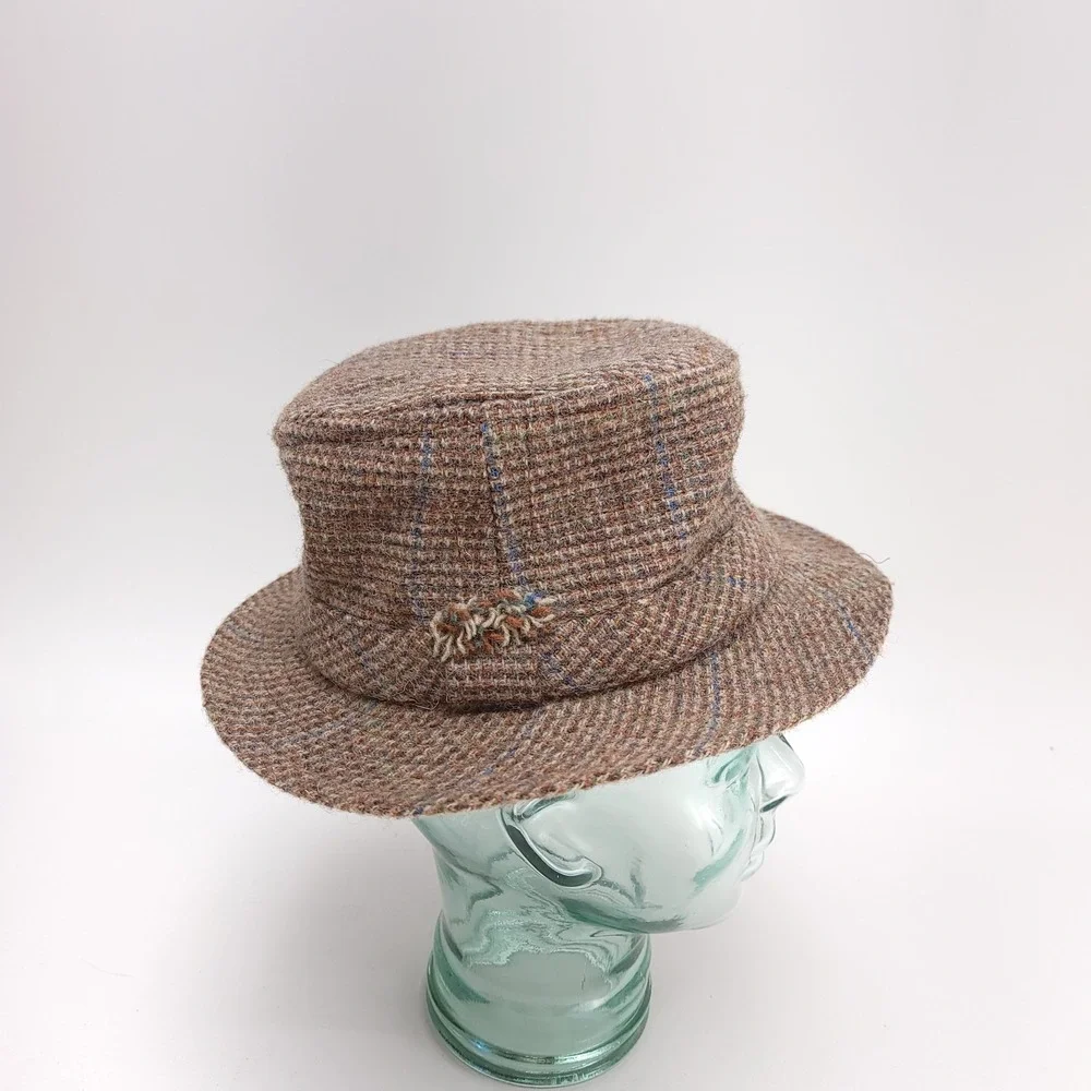 Vintage David Hanna & Sons Ltd Tweed Walking Hat Ireland Wool Size 7 For LL Bean